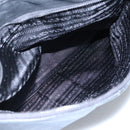 PRADA Hand Bag Leather 2way Black Silver Auth 114042-24