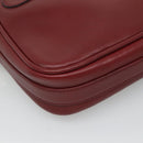 CARTIER Must Line Shoulder Bag Leather Wine Red Gold Auth 114043-14