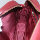 CARTIER Must Line Shoulder Bag Leather Wine Red Gold Auth 114043-19