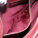 CARTIER Must Line Shoulder Bag Leather Wine Red Gold Auth 114043-20