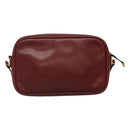 CARTIER Must Line Shoulder Bag Leather Wine Red Gold Auth 114043-2