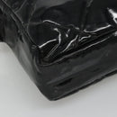 CHANEL Matelasse Shoulder Bag Patent leather Black Gold CC Auth 114045-9