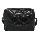 CHANEL Matelasse Shoulder Bag Patent leather Black Gold CC Auth 114045-13