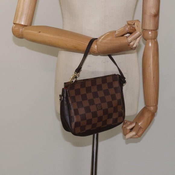LOUIS VUITTON Damier Ebene Trousse makeup Pouch N51982 LV Auth 114084