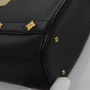 MCM Hand Bag Leather Black Gold Auth 114096-9