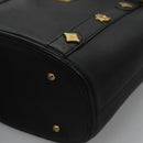 MCM Hand Bag Leather Black Gold Auth 114096-14