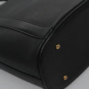 MCM Hand Bag Leather Black Gold Auth 114096-12