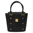 MCM Hand Bag Leather Black Gold Auth 114096-2