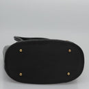 MCM Hand Bag Leather Black Gold Auth 114096-9