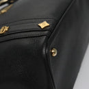 MCM Tote Bag Leather Black Gold Auth 114097-9