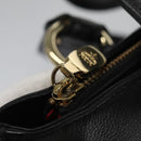 MCM Tote Bag Leather Black Gold Auth 114097-10