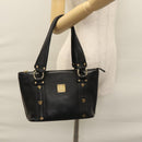MCM Tote Bag Leather Black Gold Auth 114097-24
