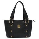 MCM Tote Bag Leather Black Gold Auth 114097-13