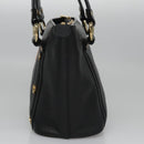 MCM Tote Bag Leather Black Gold Auth 114097-3