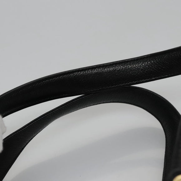 MCM Tote Bag Leather Black Gold Auth 114097