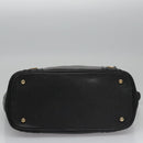 MCM Tote Bag Leather Black Gold Auth 114097-5