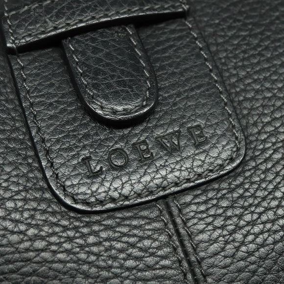 LOEWE Shoulder Bag Leather Black Auth 114108