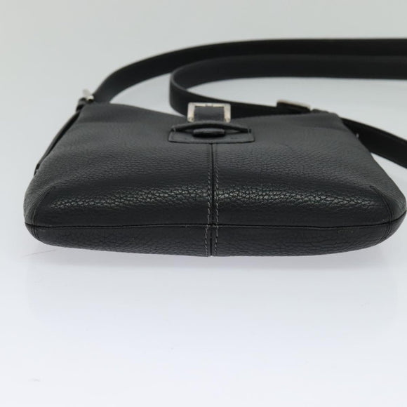 LOEWE Shoulder Bag Leather Black Auth 114108