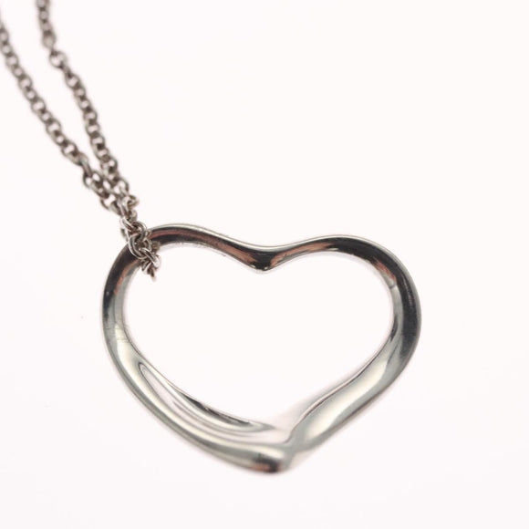 TIFFANY&Co. Open Heart Necklace Ag925 Silver Auth 114128