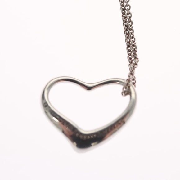 TIFFANY&Co. Open Heart Necklace Ag925 Silver Auth 114128