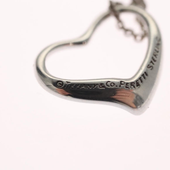 TIFFANY&Co. Open Heart Necklace Ag925 Silver Auth 114128