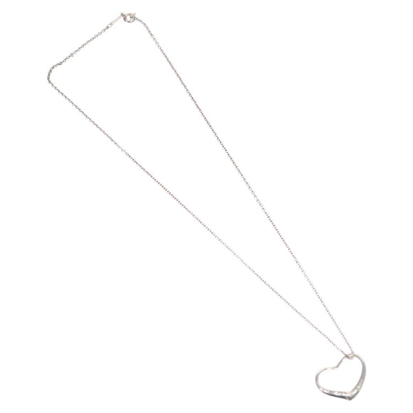 TIFFANY&Co. Open Heart Necklace Ag925 Silver Auth 114128