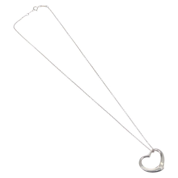 TIFFANY&Co. Open Heart Necklace Ag925 Silver Auth 114129