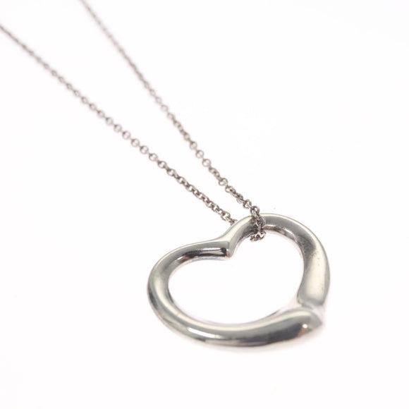 TIFFANY&Co. Open Heart Necklace Ag925 Silver Auth 114129