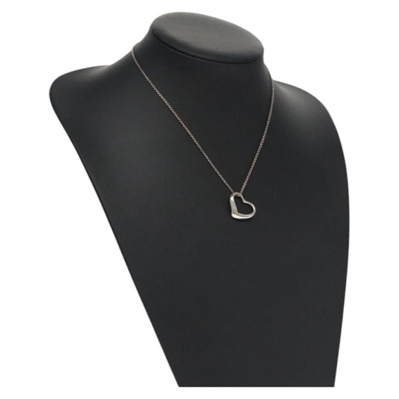 TIFFANY&Co. Open Heart Necklace Ag925 Silver Auth 114130