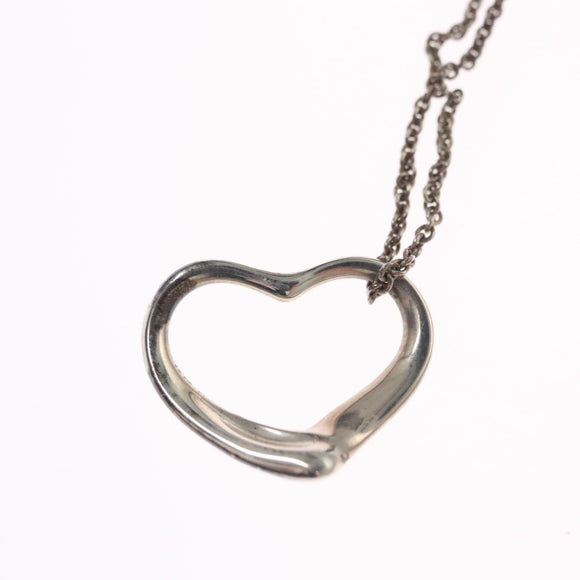 TIFFANY&Co. Open Heart Necklace Ag925 Silver Auth 114130