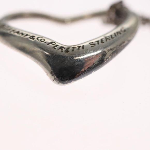 TIFFANY&Co. Open Heart Necklace Ag925 Silver Auth 114130
