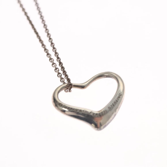 TIFFANY&Co. Open Heart Necklace Ag925 Silver Auth 114130