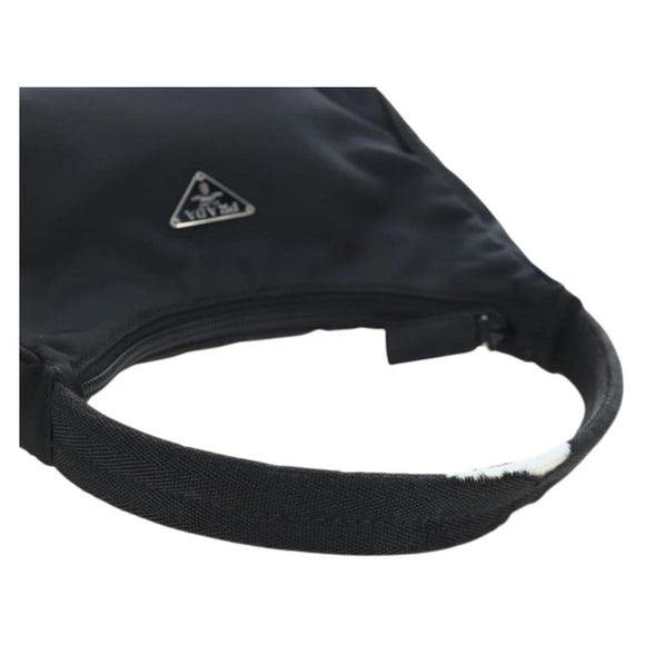 PRADA Handtasche Nylon Schwarz Silber Original 144143
