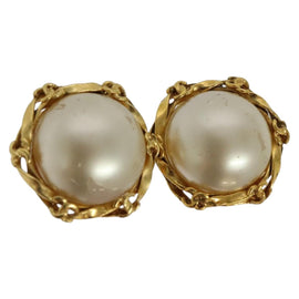 CHANEL Earring metal Gold CC Auth 114148