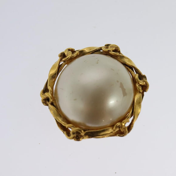 CHANEL Earring metal Gold CC Auth 114148