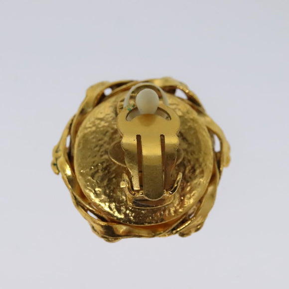 CHANEL Earring metal Gold CC Auth 114148