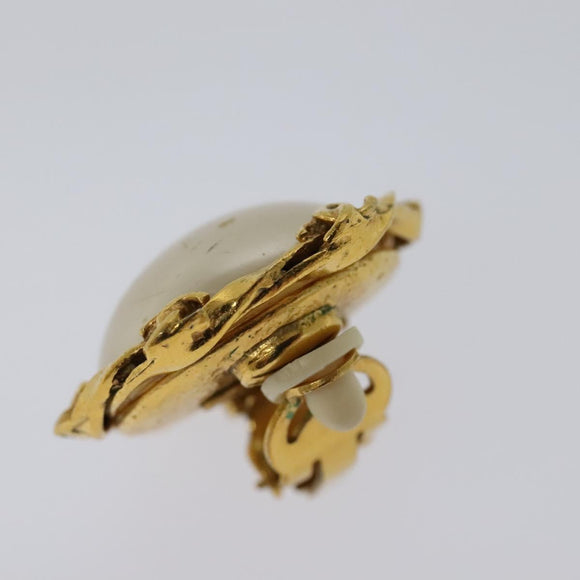 CHANEL Earring metal Gold CC Auth 114148