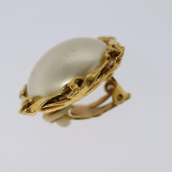 CHANEL Earring metal Gold CC Auth 114148