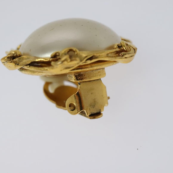 CHANEL Earring metal Gold CC Auth 114148
