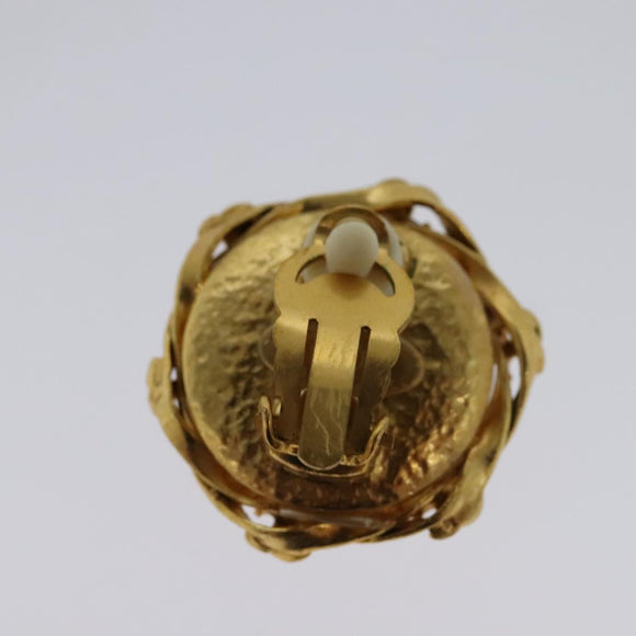 CHANEL Earring metal Gold CC Auth 114148