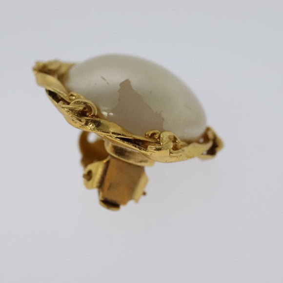 CHANEL Earring metal Gold CC Auth 114148