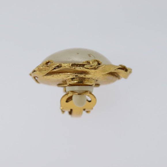 CHANEL Earring metal Gold CC Auth 114148