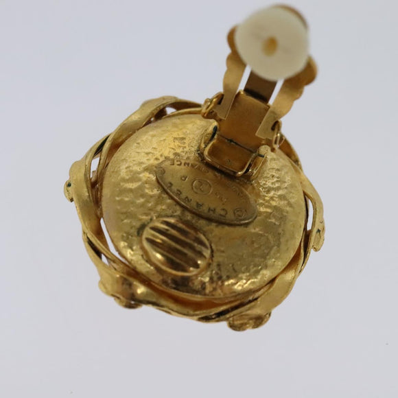 CHANEL Earring metal Gold CC Auth 114148