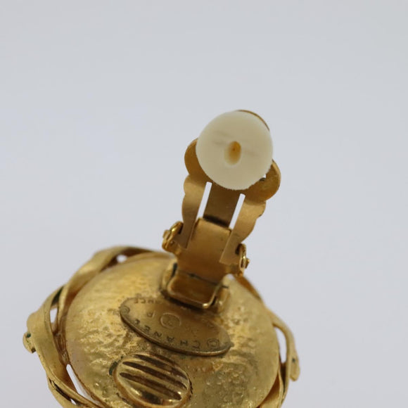 CHANEL Earring metal Gold CC Auth 114148