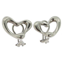 TIFFANY&Co. Open Heart Earring Ag925 Silver Auth 114149-1