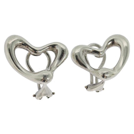 TIFFANY&Co. Open Heart Earring Ag925 Silver Auth 114149