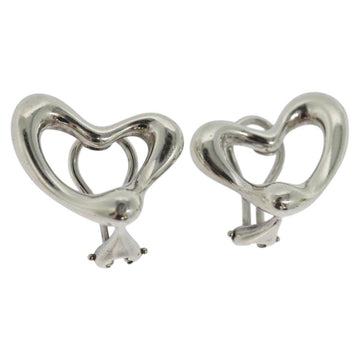 TIFFANY&Co. Open Heart Earring Ag925 Silver Auth 114149