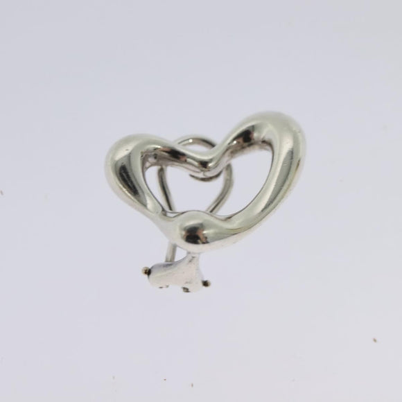 TIFFANY&Co. Open Heart Earring Ag925 Silver Auth 114149