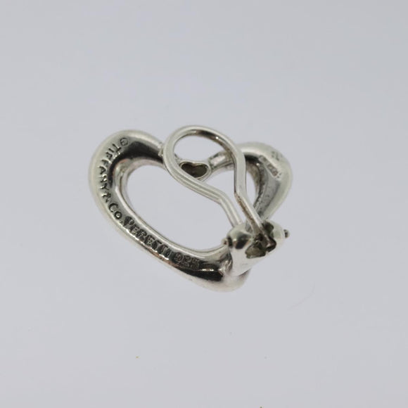 TIFFANY&Co. Open Heart Earring Ag925 Silver Auth 114149