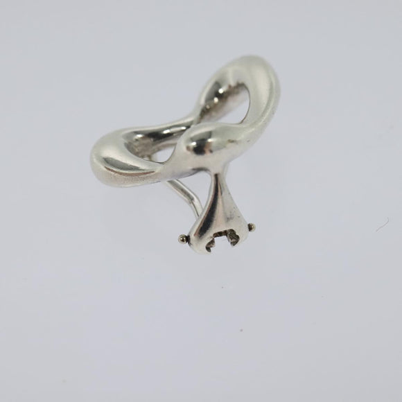 TIFFANY&Co. Open Heart Earring Ag925 Silver Auth 114149